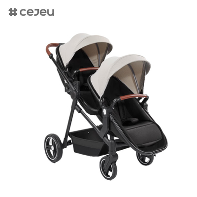 CJ-PSD-S600T Neues Design Klappbare Abnehmbare Doppel-Kinderwagen Zwillingswagen für 0-3 Jahre alte Babys