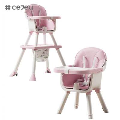 CJ-PM-028 Fütterungs-Esszimmerstuhl, höhenverstellbarer Sicherheitsgurt, weicher Baby-Multifunktions-Klappkindersitz, Babystuhl