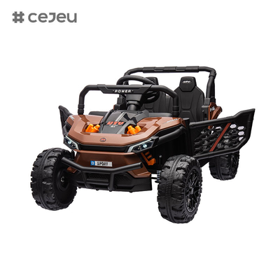 CJ-015 12V 2-Sitzer Kinder Fahren auf UTV Auto, 4.5AH Elektrofahrzeug Lkw Auto mit 2x550W Motor,Schwarz/Dunkelgrün/Orange