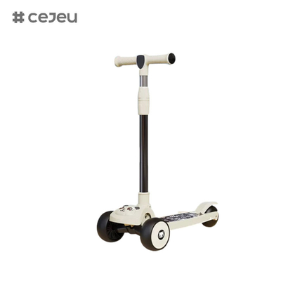 CJ-E300-2, Panda-Muster, mit Lichtern, Musik, Griff kann angepasst werden 68-85cm, Kinder unterschiedlicher Größe können spielen