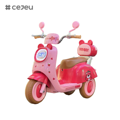 CJ-BBF-318 Elektromotorräder, Kaffee Rosa Weiß.6V4*1/380*1/Ein Klickstart/Musik/Geschichte Frühkindheit/LED