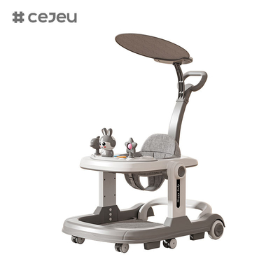 QRBB-869A, Babywalker, 2 in 1 3 Höhenregler Rad*6 Bremse/Musik/Spielzeug Sicherheitsstreifen gegen Stürze Sitzkissen: Leinen