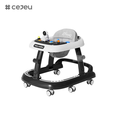 CJ-5688, Babywalker,Musik 7 Höhenregelung Schweigrad*6 Kissen: Leinen Einfachklackklappbar, Rot Grün Schwarz