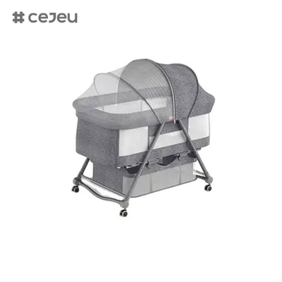 CJ-BJJ-001 Einstellbare Höhe Babykranke Einstellbare Höhe Babykrankenbett Krippe mit Wiege300D Leinenstoff vier Farben
