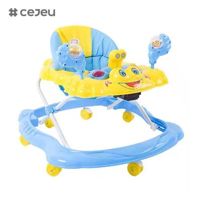 CJ-BLM-903 2022 Smart Light Musical Baby Walker Chair Kind Plastikaktivität Speisen und Füttern Walker mit Rollen Sitz und Spielzeug