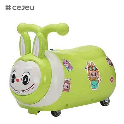 CJ-SL-616 Niedliches elektrisches Indoor-Spielzeugauto für Kinder, Lenkrad aus Kunststoff, Schaukelautos mit Schiebefunktion