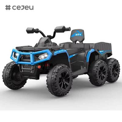 CJ-JC606 Kids Battery Powered Plastic Ride on UTV 4-Wheel Electric Car with Music Lights and Slide Gift