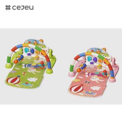 CJ-ABY-368-157A Großhandel 2 in 1 Baby Play Gym Mat mit Pedal Klavier Set Leichtmusik Baby Push Walker Bestes Geschenk Baby Kleinkind Spielzeug