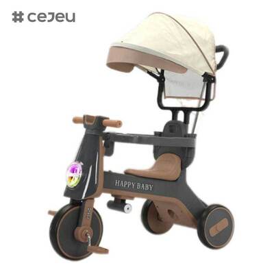 CJ-YT-668 High-End-Mode-Dreirad-Kinderwagen-Dreirad mit Dach- und Sonnenschutz-Musikfunktion für Kinder