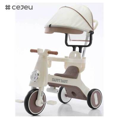 CJ-YT-668 High-End-Mode-Dreirad-Kinderwagen-Dreirad mit Dach- und Sonnenschutz-Musikfunktion für Kinder