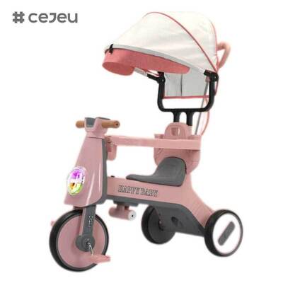 CJ-YT-668 High-End-Mode-Dreirad-Kinderwagen-Dreirad mit Dach- und Sonnenschutz-Musikfunktion für Kinder
