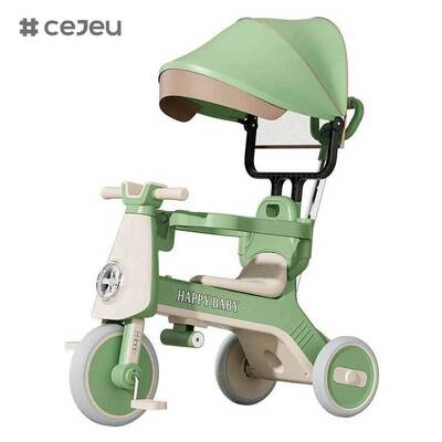 CJ-YT-668 High-End-Mode-Dreirad-Kinderwagen-Dreirad mit Dach- und Sonnenschutz-Musikfunktion für Kinder