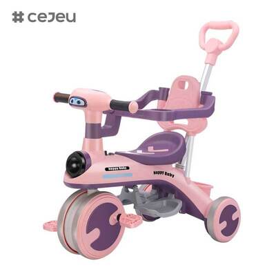 CJ-YT-528 Großhandel Neues Langlebiges Kinderdreirad Fahrräder Baby-Stroller Schubgriff Sonnenschirm Kleinkind Reiten Spielzeug Kinderträger Innenraum