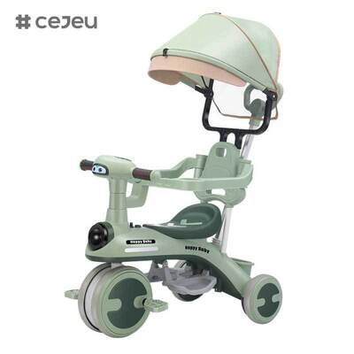 CJ-YT-528 Großhandel Neues Langlebiges Kinderdreirad Fahrräder Baby-Stroller Schubgriff Sonnenschirm Kleinkind Reiten Spielzeug Kinderträger Innenraum