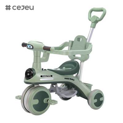CJ-YT-528 Großhandel Neues Langlebiges Kinderdreirad Fahrräder Baby-Stroller Schubgriff Sonnenschirm Kleinkind Reiten Spielzeug Kinderträger Innenraum