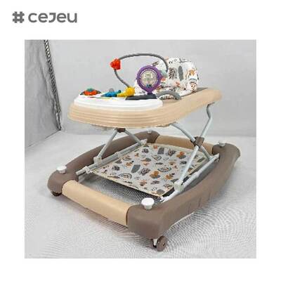 CJ-BST-9308 (WALKER + ROCKER + PUSH),Walker & Rocker 2-in-1: Musical Glow Ride mit 3-Level Lift & Safe-Grip Basis