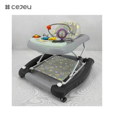CJ-BST-9308 (WALKER + ROCKER + PUSH),Walker & Rocker 2-in-1: Musical Glow Ride mit 3-Level Lift & Safe-Grip Basis