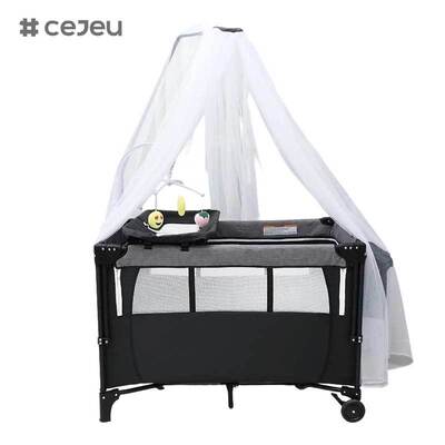 CJ-DM-YC-501 faltbares Baby-Spielbett Baby-Beistellbett, großes Bett, tragbar, beweglich, Schaukelbett für Neugeborene