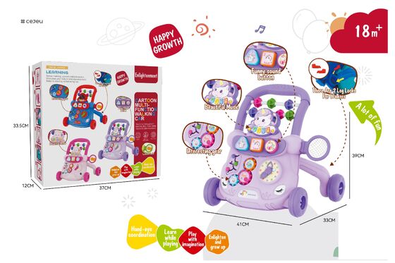 CJ-HW-368-118  New Style Toddler Plastic Baby Walker Stand-up Toys with Musical Cartoon Feature Activity Walkers